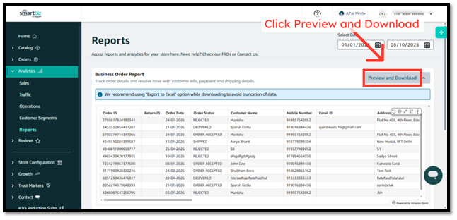 Download AWS Report