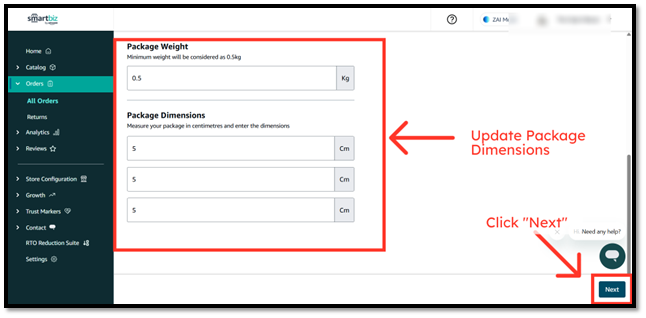 Input Package Weight and Dimensions