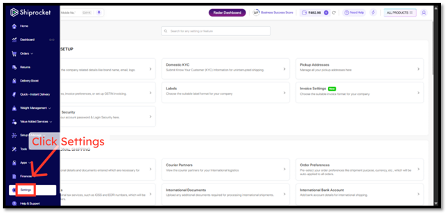 Access Account Settings