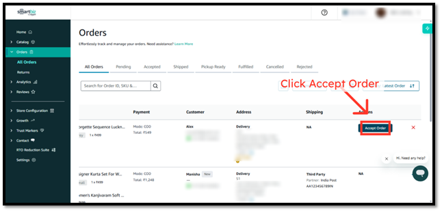 Accept a Customer Order