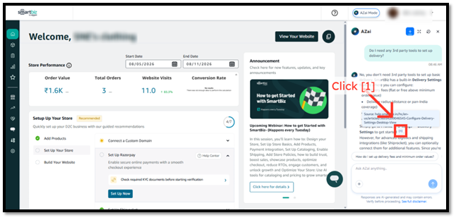 Click the Quick-Redirect Link