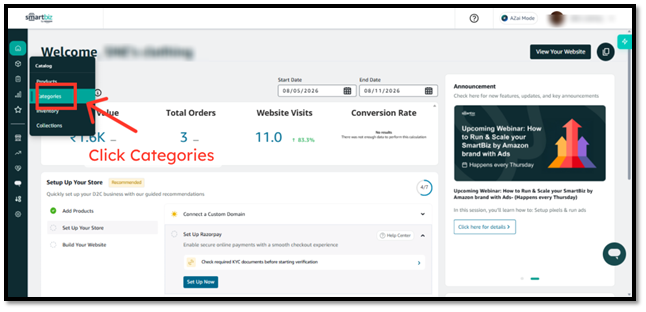 Access Categories Tab