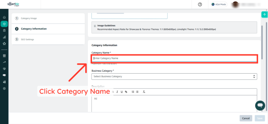 Enter Category Name