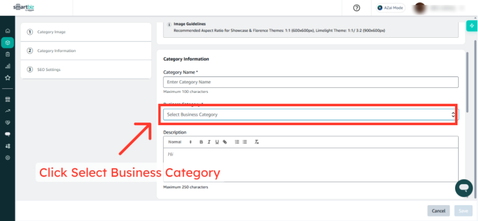 Open Business Category List