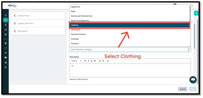 Choose Clothing Category