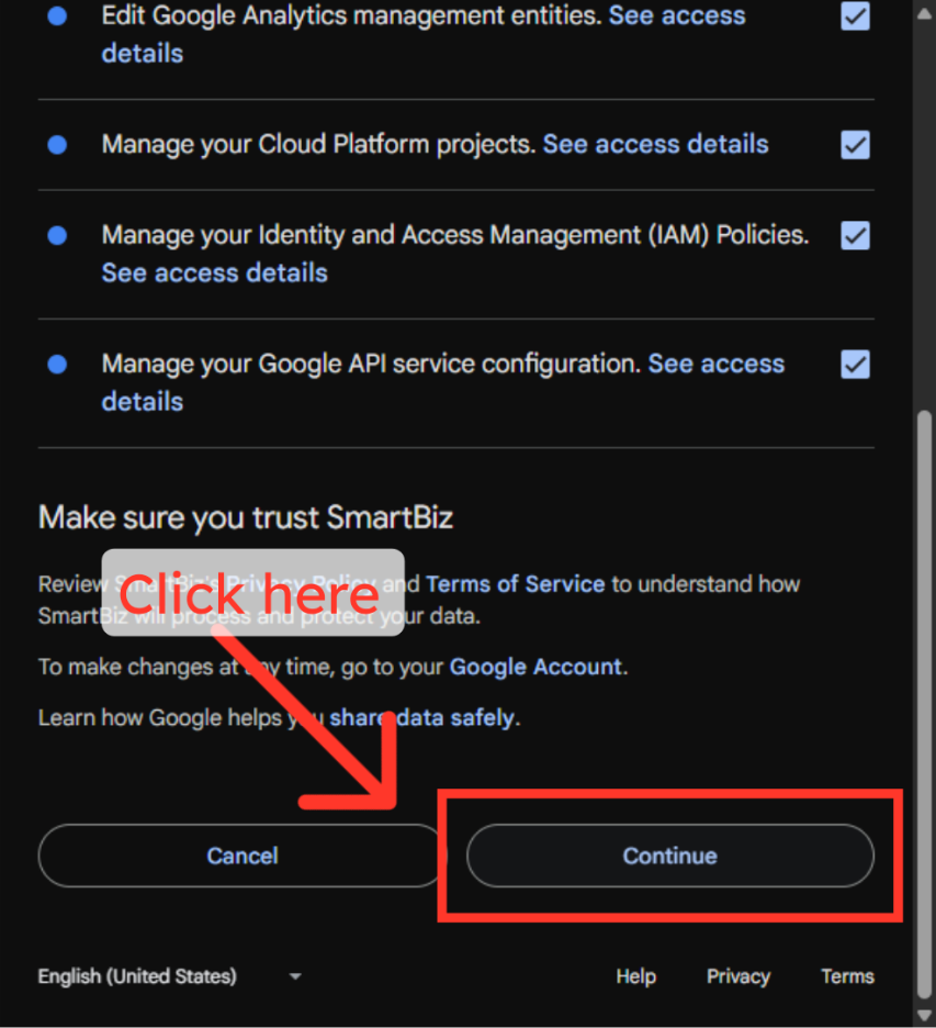 Confirm Access Grant